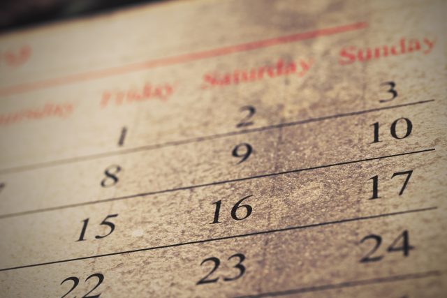 Close Up Of Vintage Calendar